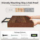 Fun Memories 12 Inch Floating Shelf, Rustic Wood Wall Shelves for Wall Decor & Storage, 12 x 12 Floating Shelf for Living Room, Bathroom, Bedroom, Walnut, Set of 2 by CozyNest Decor