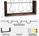 YIBOT Wall Hanging Planter Propagation Station, Plant Terrarium with Wooden Stand, Hydroponics Plants Home Office Living Room Decor Gift-3 Bulb Glass Vases by CozyNest Decor