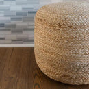 Pouf Ottoman, Round Braided Natural Jute Ottoman Pouf for Living Room or Bedroom, Floor Chair, Foot Rest or Decorative Home Decor by CozyNest Decor