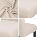 JQinHome 6 Pcs Dining Chair Slipcover,High Stretch Removable Washable Chair Seat Protector Cover for Home Party Hotel Wedding Ceremony (Beige White) by CozyNest Decor