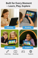 10.1 Inch Kids Tablet with Shockproof Case | Android 14, 64GB+8GB RAM, 12H Battery | Parental Control, Google Kids Space & Preloaded Educational Apps | WiFi 6, HD Display, Ages 3-12 by TinyTreasures Baby Boutique