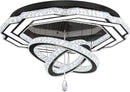 Flashing God Large Crystal Chandelier Dia 48" Black Chandelier Flush Mount Ceiling Light for Bedroom Living Room Dining Room Hallway Dimmable 3 Rings LED Celing Lighting Fixtures by CozyNest Decor