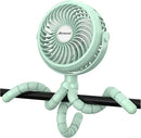 AMACOOL Battery Operated Stroller Fan Flexible Tripod Clip On Fan with 3 Speeds and Rotatable Handheld Personal Fans for Car Seat Crib Bike Treadmill (Green) by TinyTreasures Baby Boutique
