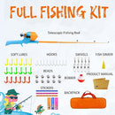 Kids Fishing Pole, Telescopic Fishing Rod, Toddler Collapsible Fishing Rod and Reel Combo with Tackle Box, Fishing Line, Bobber, and Soft Lures for Boy, Girl, Youth, Beginner, Over 4 Years Old by TinyTreasures Baby Boutique