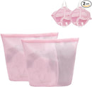 2 Pcs Special Zoning laundry bag for delicates with handles mesh laundry bags washing machine laundry totes travel storage and sorting bag (Pink2) by TinyTreasures Baby Boutique
