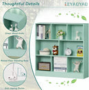 LEYAOYAO 8 Cube Bookshelf with Base,3 Tier Modern Mint-Green Kids Bookcase,Standing Wide Bookshelves Storage Organizer Toy Shelf,Wood Display Children's Book Shelves for Bedroom,Living Room,Nursery by CozyNest Decor