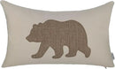 Lumbar Pillow Covers 12x20 Inches Bear Decorative Cotton Linen Throw Lumbar Waist Embroidered Cushions Covers for Couch Sofa Bedroom (Khaki) by CozyNest Decor