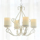 3 in 1 Lighting Chandelier, Metal Wall Sconce Set of 2, Table Centerpiece for Indoor or Outdoor, Chain and Candles Included, White by GreenHaven Gardens