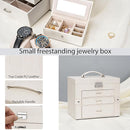 AKOZLIN 4-Tier Jewelry Box Lockable Leather Jewelry Storage Case Organizer with 3 Drawers for Women Girls Ring Necklace Earring Bracelet Watches Holder with Mirror by TinyTreasures Baby Boutique