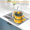 LEMIKKLE Roll Up Dish Drying Rack 17" x 13", Over The Sink Dish Drainer Rack, Foldable Sink Drying Rack, Anti-Slip Silicone Wrapped Dish Drainer for Kitchen Counter (Grey 17" x 13") by CozyNest Decor