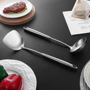 14-15" Wok Spatula and Ladle,2 PCS Wok Tools Set,304 Stainlss Steel Cooking Utensils,Matte Wok Accessories,Solid Wok Utensils by CozyNest Decor