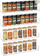 NIUBEE Wall Mounted Spice Rack Organizer,Clear Acrylic Spice Shelf Storage Holder,Hanging Seasoning Rack Organizer for Wall Kitchen 4 Pack by CozyNest Decor