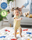 Odorless Premium Foam Baby Play Mat 79" x 71", Soft Microfiber Fabric Crawling Mat for Floor- Comfortable and Hypoallergenic, Non-Slip Cushioned Floor Playpen mat for Infants,Babies,Toddlers by TinyTreasures Baby Boutique