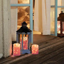 Homemory Flameless Candles with String Lights, 3 Pack Embedded Fairy String Lights LED Candles, Electric Flickering Candles with Remote Control and Timer, Real Wax, Pink by CozyNest Decor
