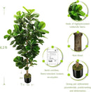 6ft Artificial Fiddle Leaf Fig Tree (72in) with Plastic Nursery Pot Faux Tree, Ficus Lyrata Fake Plant for Office House Farmhouse Living Room Home Decor (Indoor/Outdoor) by CozyNest Decor
