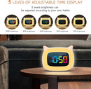 Cute Cat Ear Alarm Clock with RGB 7 Color Night Light & 18 Ringtones,Rechargeable Clock for Kids Bedroom,LED Colorful Digital Display,Bedside Clock for Boys,Girls Birthday Presents(Pink) by TinyTreasures Baby Boutique