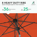 JEAREY 10FT Outdoor Patio Umbrella Outdoor Table Umbrella with Push Button Tilt and Crank, Market Umbrella 8 Sturdy Ribs UV Protection Waterproof for Pool, Garden (Orange Red) by GreenHaven Gardens