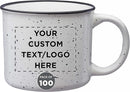 DISCOUNT PROMOS Custom Ceramic Campfire Coffee Mugs 13 oz. Set of 100, Personalized Bulk Pack - Perfect for Tea, Espresso, Cappuccino, Hot Cocoa - White by TinyTreasures Baby Boutique