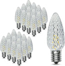 25Pack C9 Replacement LED Light Bulbs, Strawberry Christmas Bulb 2700K Soft White Shatterproof & Waterproof Outdoor String Light Bulbs, E17 Candelabra Base Edison Bulbs for Holiday Decoration by GreenHaven Gardens