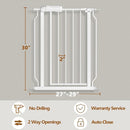 Fairy Baby Narrow Baby Gate 27 Inch to 29 Inch Wide, Small Auto Close Walk Through Safety Gates Pressure Mounted for Stairs Doorways Kids or Pets,White by TinyTreasures Baby Boutique