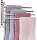 Bathroom Towel Rack JSVER 4 Arms Swivel Towel Holder, Towel Bar Wall Mounted, SUS304 Stainless Steel Space Saving Towel Rack, Towel Racks for Bathroom, Kitchen by CozyNest Decor