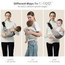 Baby Sling Carrier, Toddler Carrier Sling with Double Safety Buckle and Adjustable Shoulder Strap(7-30lbs), Baby Carriers One Size Fits All, Grey by TinyTreasures Baby Boutique
