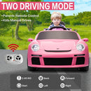 Licensed RUF CTR3 12V Kids Ride On Car with Parent Remote Control, MP3 Player, Battery Powered Electric Toy with 2 Motors, 3 Speeds, LED Lights - Pink by TinyTreasures Baby Boutique