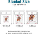 Custom Name Crib Bedding Set - Highland Cow Theme, Personalized Pink Flower Nursery Bedding 3-Piece Set– Soft Blanket, Fitted Sheet, Changing Pad Cover – for Newborns Girls Nursery Gifts by TinyTreasures Baby Boutique