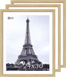 VCK 24x30 Oak Wood Frame for Poster & Picture, Natural Solid Wood Photo Frames 3 Pack, Wall Mounting Hanging by CozyNest Decor