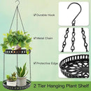 Plant Hanger Indoor Outdoor, 2 Tier Hanging Planter Plant Shelf, Metal Hanging Plants Holder for Indoor Outdoor Plants by CozyNest Decor