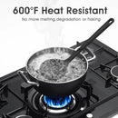 Silicone Cooking Utensils Set - 600°F Heat Resistant, Nonstick Kitchen Utensil Set with Spatulas, Spoons, Whisk, Tongs, BPA Free, Dishwasher Safe, Black by CozyNest Decor