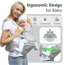 FRUITEAM Baby Carrier Newborn to Toddler- Safety - Certified 6 in 1 Hip Seat Carrier with Head & Lumbar Support, Adjustable & Removable Baby Holder for All Seasons, Great for Travel and Outdoor by TinyTreasures Baby Boutique