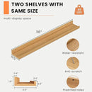 Heimlove Picture Ledge Shelf, Floating Shelves Set of 2, 36 Inches Picture Shelf for Wall with Ledge, Kids Bookshelf Wall Mounted for Living Room Bedroom Decor Books Photo Frames - Natural Oak by CozyNest Decor