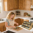 Spice Rack Organizer for Spice Jars: Large Bamboo 3-Tiered Seasoning Rack for Countertop, Kitchen, Cabinet, Pantry by CozyNest Decor