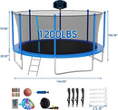 SKYUP Tranpoline 1500LBS 16 15 14 12 10 8 FT Tranpoline for 7-10 Kids and Adults, Windproof Outdoor Tranpoline with Enclosure Net, Basketball Hoop, Easy to Install & Last Long - ASTM Approved by TinyTreasures Baby Boutique