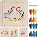 Montessori Wooden Lacing Dinosaur Toys for Toddlers and Kids Ages 2-4 5-7, Sewing Kit Fine Motor Skill Busy Board, Education Sensory Preschool Toy for 1 2 3 4 Year Olds, Birthday Gift for Boys Girls by TinyTreasures Baby Boutique