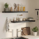 Floating Shelves for Wall, 40" W x 8" D x 1.5" H, Wooden Wall Mounted Display Shelves with Invisible Brackets for Living Room, Bedroom, Bathroom, Kitchen Decor and Storage, Set of 2, Black by CozyNest Decor