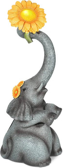 Elephant Sunflower Garden Decor, 14.3" Solar Large Garden Statue, Outdoor Yard Decor, Gifts for Mom, Grandma by GreenHaven Gardens