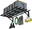 Garage Storage System Shelves 3.21x1.64 ft - Heavy Duty Garage Wall Shelving with Hooks, Foldable Storage Shelving Wall Mounted Install, Versatile Hanging Shelves & Black Metal Floating Organizer by GreenHaven Gardens