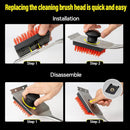 Grill Brush and Scraper, Dual Grip Design,Extra Strong BBQ Cleaner Accessories,Safe Nylon Bristles Barbecue Triple Scrubbers Cleaning Brush for Cast Iron Grates/Porcelain/Charcoal Grill by GreenHaven Gardens