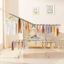 Bigzzia Clothes Drying Rack Foldable, 2-Level Large Laundry Drying Rack Collapsible, Stainless Steel Drying Rack Clothing for Indoor Outdoor, Easy to Fold, 33 Drying Rails, 142cm, Gray by CozyNest Decor