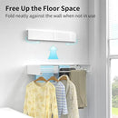 Wall Mounted Drying Rack for Laundry 23.6'', Folding Drying Rack Clothing Wall Mount with 4 Rods, Space Saving for Indoor Outdoor Bathroom Balcony (White, 23.6'') by CozyNest Decor