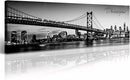 DJSYLIFE- Philadelphia Skyline Wall Art,Black and White Stretched Canvas Wall Art Prints for Bedroom or Office Decoration, Ready to Hang 13.8"x47.3" by CozyNest Decor