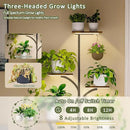Plant Stand Indoor with Grow Lights, 60" Tall 7-Tier Metal Plant Stand with Wheels & Tree-Shaped Design for Indoor Plants, Flower Holder Display Rack for Home, Patio - Black by GreenHaven Gardens