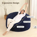4FT Memory Foam Bean Bag Chair for Adults/Teens, Bean Bag Sofa with Fluffy Removable Cover, for Living Room Bedroom, Blue by CozyNest Decor
