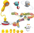 Mostop Toddler Bath Toys for Kids 4-8, Wall Track Buiding Set - Baby Bathtub Toys with Shower Head - Duck Slide Bath Toys - Fun DIY Wall Track Building Set Bathtub Birthday Gift for Boys Girls by TinyTreasures Baby Boutique