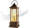House & Garden Decoration,Christmas Lantern with 8 Pieces of Music,Sparkling Crystal Keep Circling Around The Snowman Families Music Box as a (Santa Claus) by CozyNest Decor