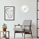 White Marble Large Clocks for Living Room Round Glass Wall Clock Battery Operated 16 Inch Silent Wall Clock Non Ticking by CozyNest Decor