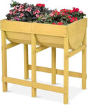 Giantex Raised Garden Bed, Elevated Wood Planter Stand, Garden Grow Box Kit W/Legs for Vegetable, Flower, Herb - Outdoor Planter W/Shelf for Garden, Patio, Backyard - Natural by GreenHaven Gardens