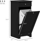 HOMCOM Laundry Hamper with Removable Basket, Tilt Out Hamper with Drawer and Beadboard Door, Bathroom Storage Cabinet, Black by CozyNest Decor